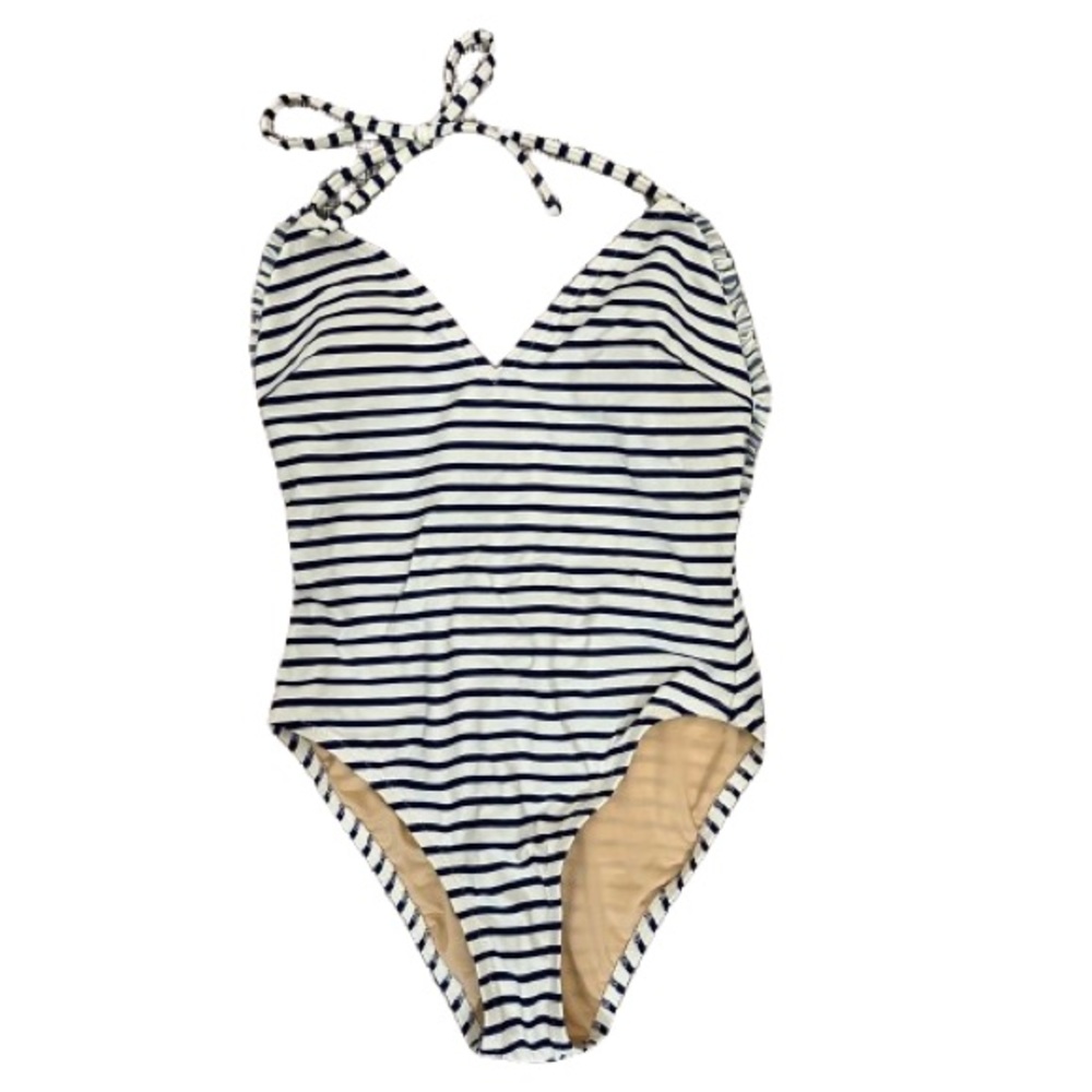 NEW w/o Tags - J Crew Navy & White Stripe One Piece Swimsuit - Size 4